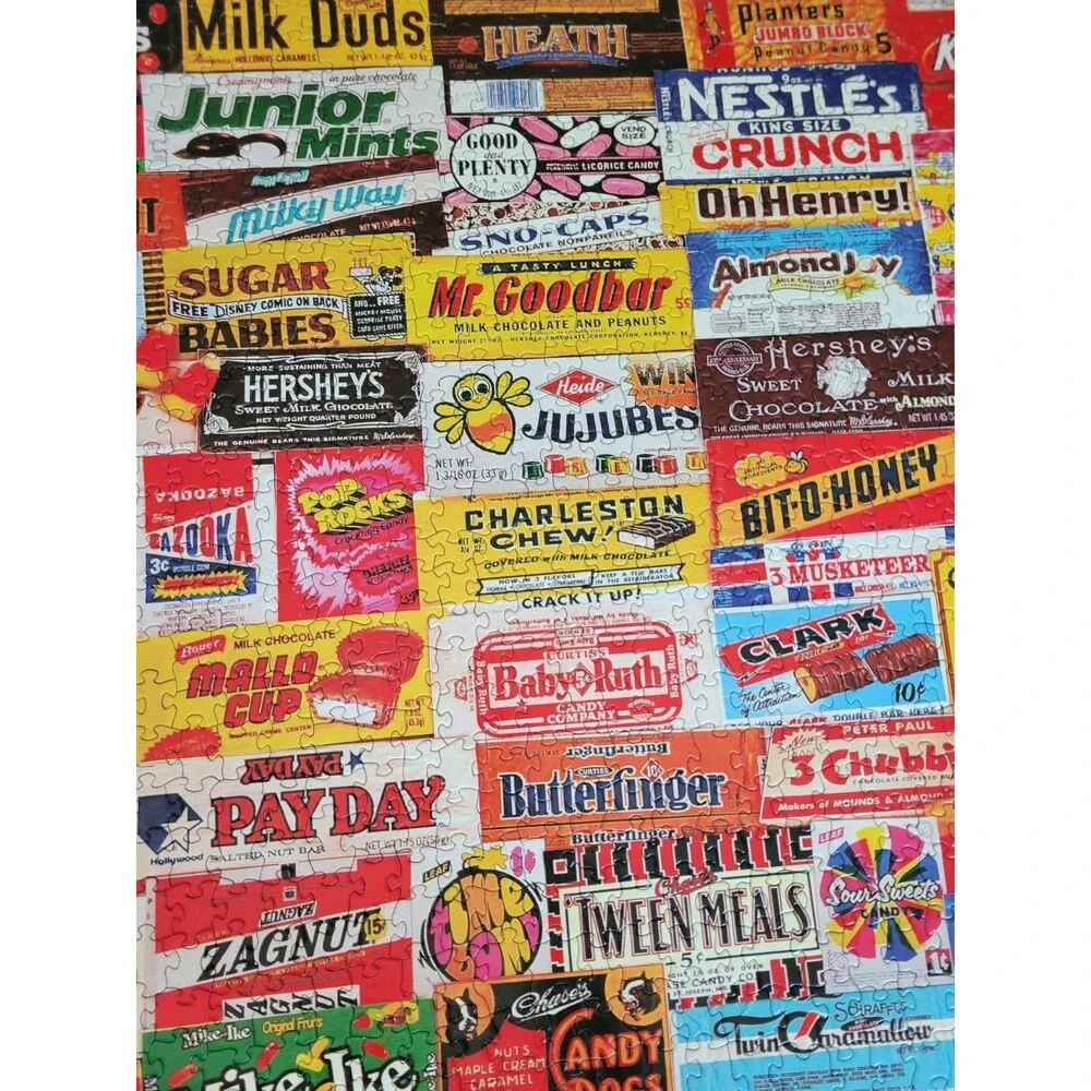 2012 White Mountain 1000 Piece Puzzle Candy Wrappers #8625 EUC Complete